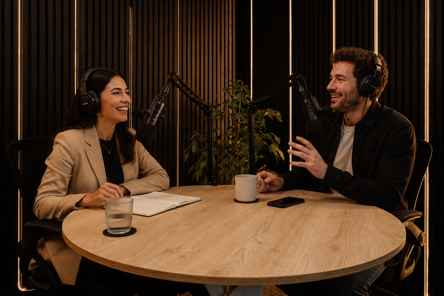 Studio Hire card image showing the podcast studio setup